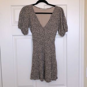 Abercrombie & Fitch cheetah print mini dress with puff sleeves